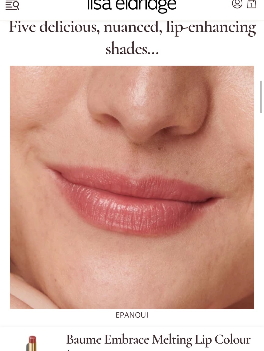 Lisa Eldridge Baume Embrace Melting Lip Colour — Epanoui (Pink Nude)